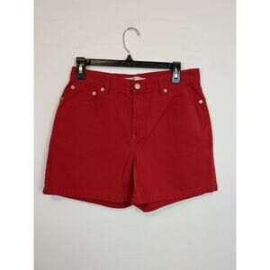 Vintage Tommy Hilfiger Womens Jean Shorts Size 8 Red Denim